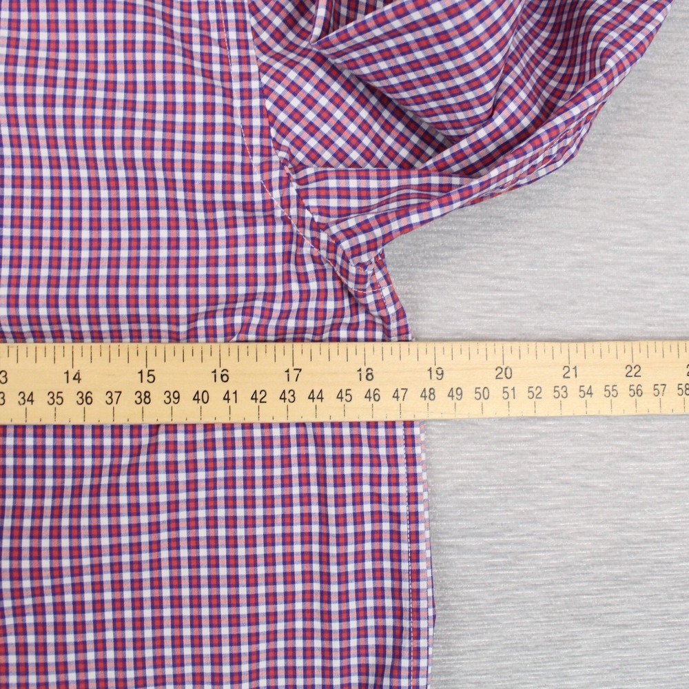Vineyard Vines Whale Shirt Boys L 16 Red Purple Button Down Long Sleeve Cotton - Picture 3 of 7